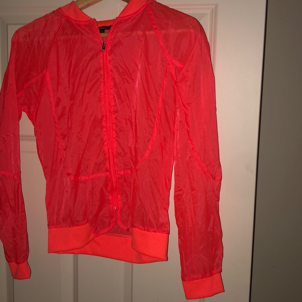 tangerine 🍊 orange sheer jacket NEVER WORN!!